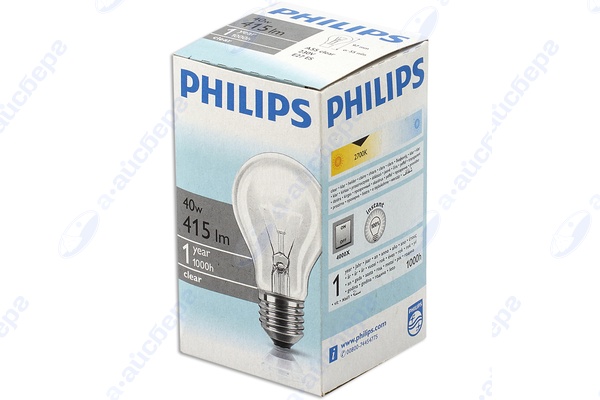 Лампа накаливания ЛОН 40вт А55 230в Е27 Philips БС0037