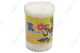 Палочки ватные косметические RIO 100шт стакан БС0006